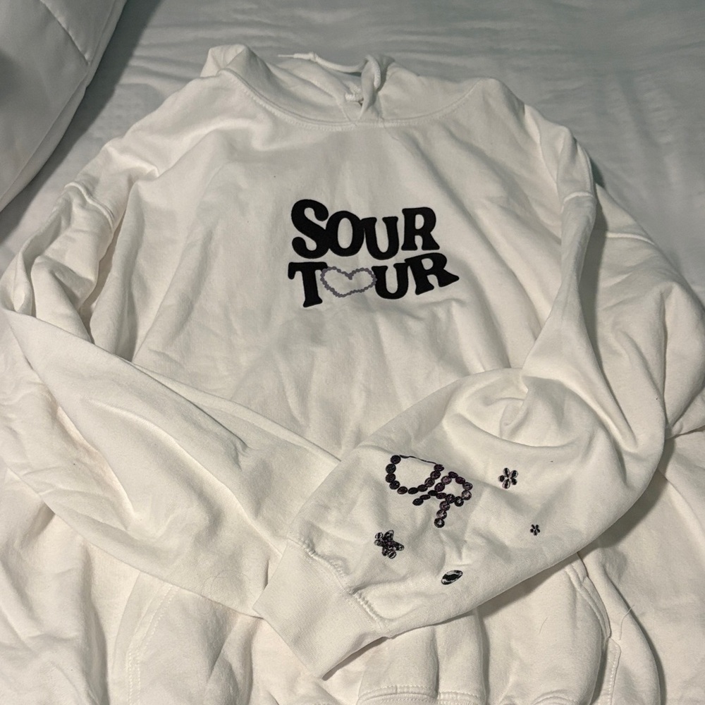 Olivia Rodrigo White 'Sour Tour' Graphic Hoodie